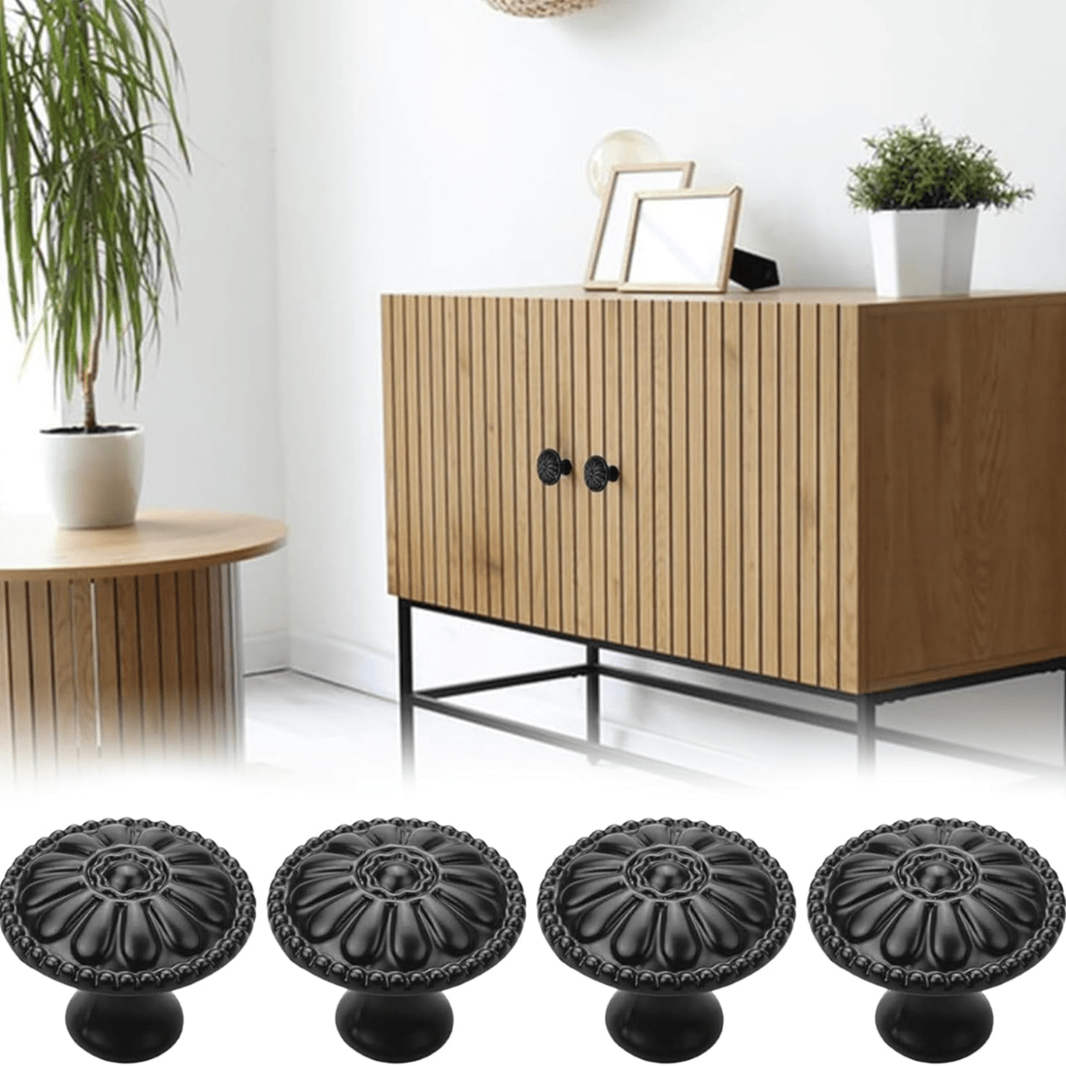 

12pcs Matte Cabinet Knobs - Round Farmhouse Dresser Pulls With Victorian , & Drawer Handles For Modern Furniture