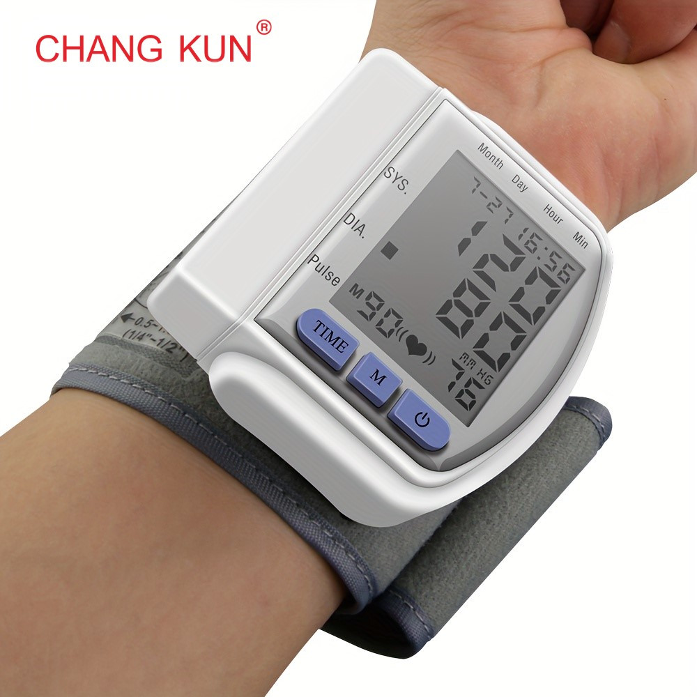   premium automatic wrist blood pressure monitor   sphygmomanometer with a large lcd display an adjustable wrist strap and a durable pp storage   is battery operated and has the functions of   readable heart rate and mem Product details 0