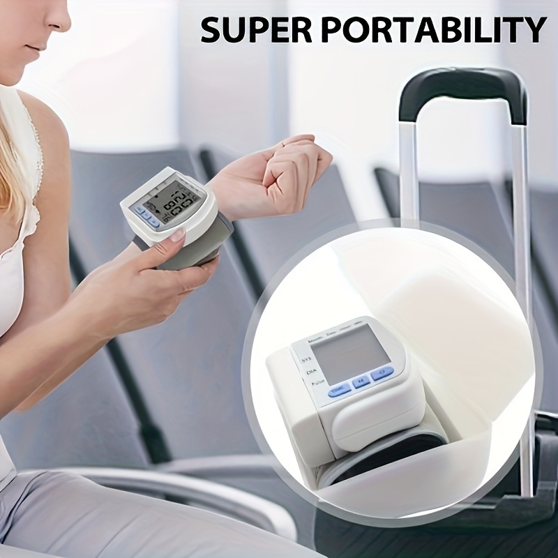   monitor wrist cuff with large lcd screen and durable pp storage box adjustable cuff   rate detection irregular heartbeat alert battery powered batteries not included safe for adults 36v or lower summer deal Product details 2