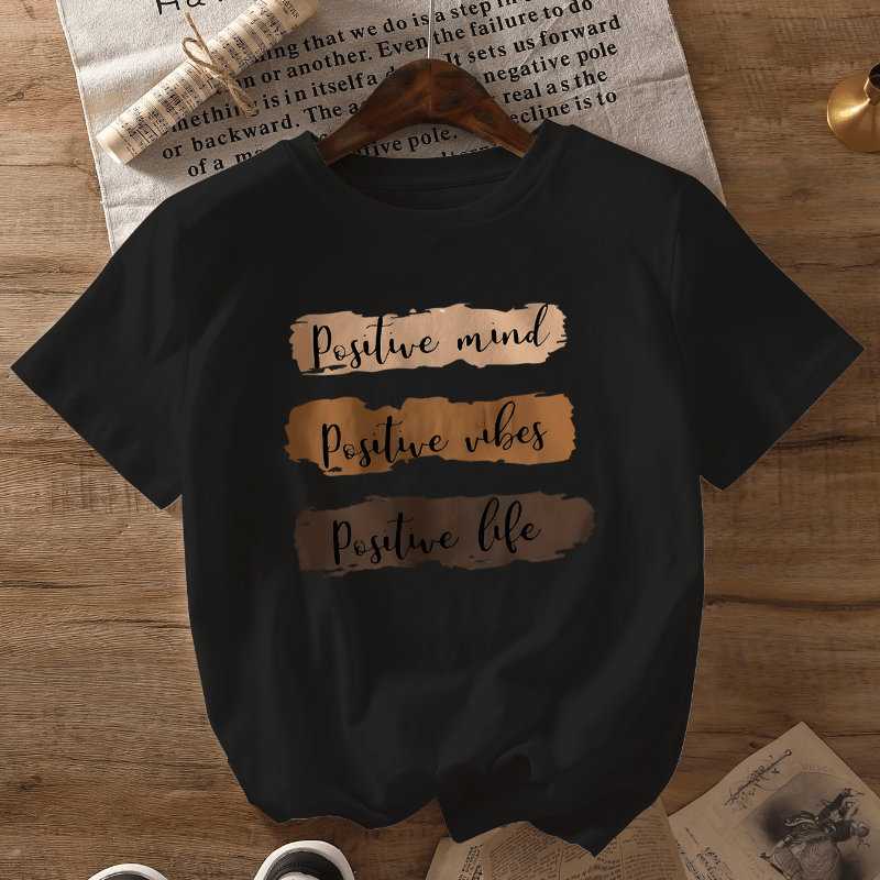 

Letter Print Crew Neck T-shirt, Casual Short Sleeve T-shirt For Spring & Summer, Women's Clothing