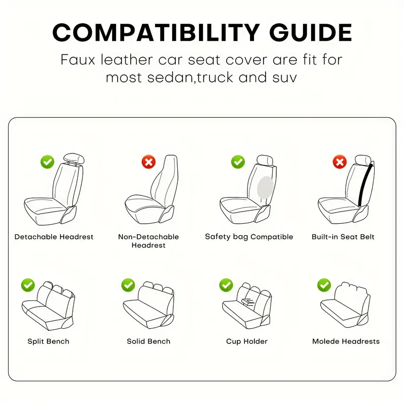 5 seat car seat covers universal fit   leather surface auto interior accessories   protection     durable241 Product details 2