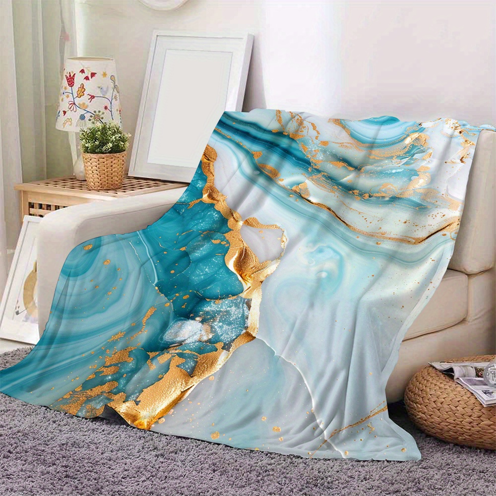 

And Golden Fleece Throw Blanket - Machine Washable, Contemporary Style, 51" X 59", Suitable For All Seasons