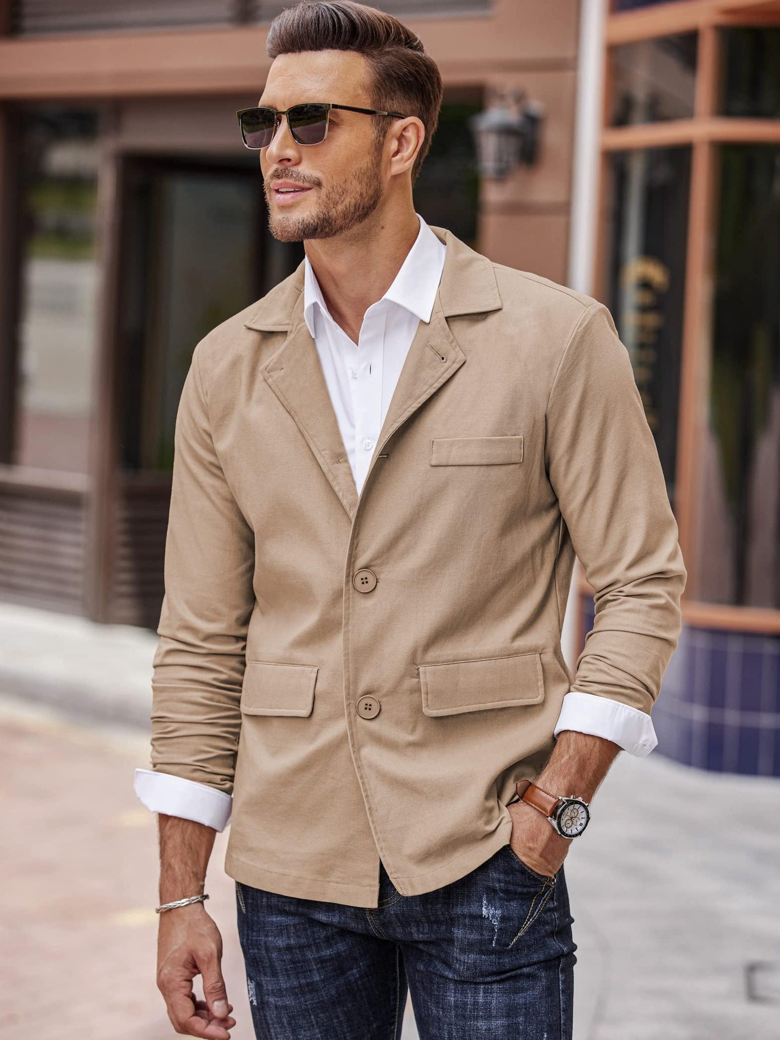 Linen Blazer Mens Casual Sport Jacket Linen Blazer For Men,Men's