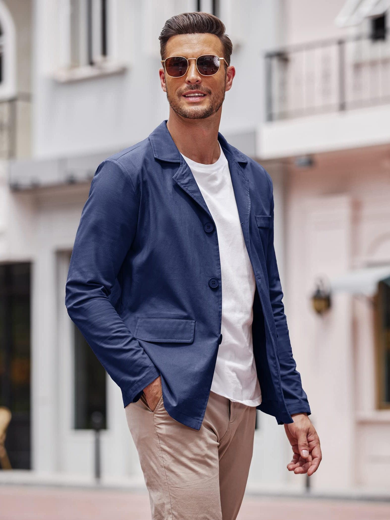 Veste Costume Homme Veste Lin Homme Bleu Marine Homme En Lin