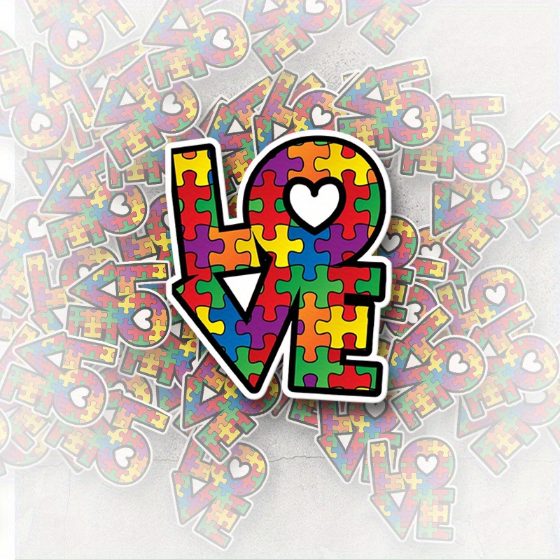 

Autism Awareness Love Puzzle Decal Sticker - Premium Vinyl For Car, Truck, Suv, Window, Wall, Boat, Cup, Laptop - Heart & Puzzle Design