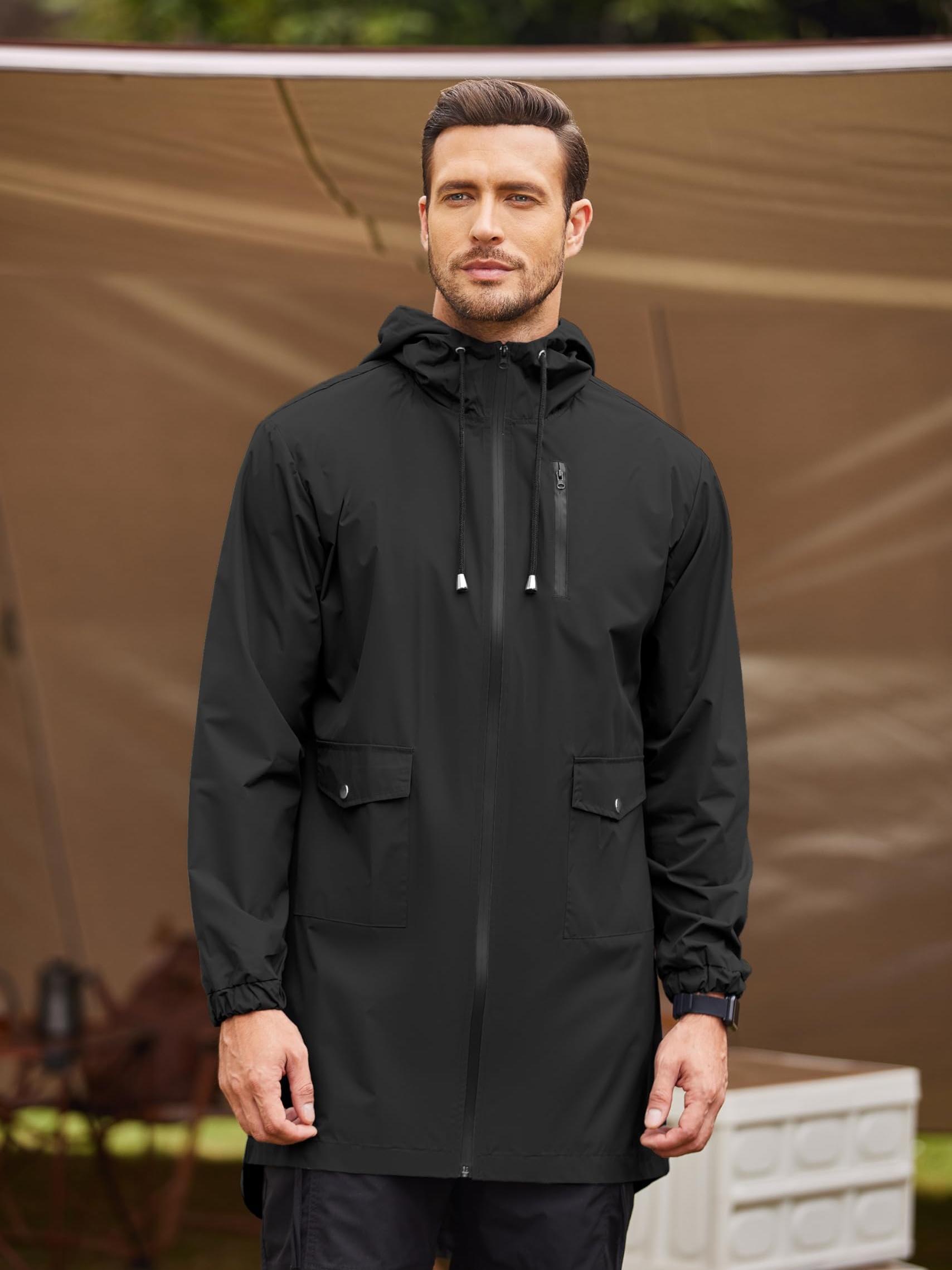Veste De Pluie Hommes, Vestes Pour Hommes, Mode Décontractée Extérieure Sac De Travail Manches Longues Manteau/veste Décontracté, Vestes De Travail Pour Hommes, Veste Pour Hommes