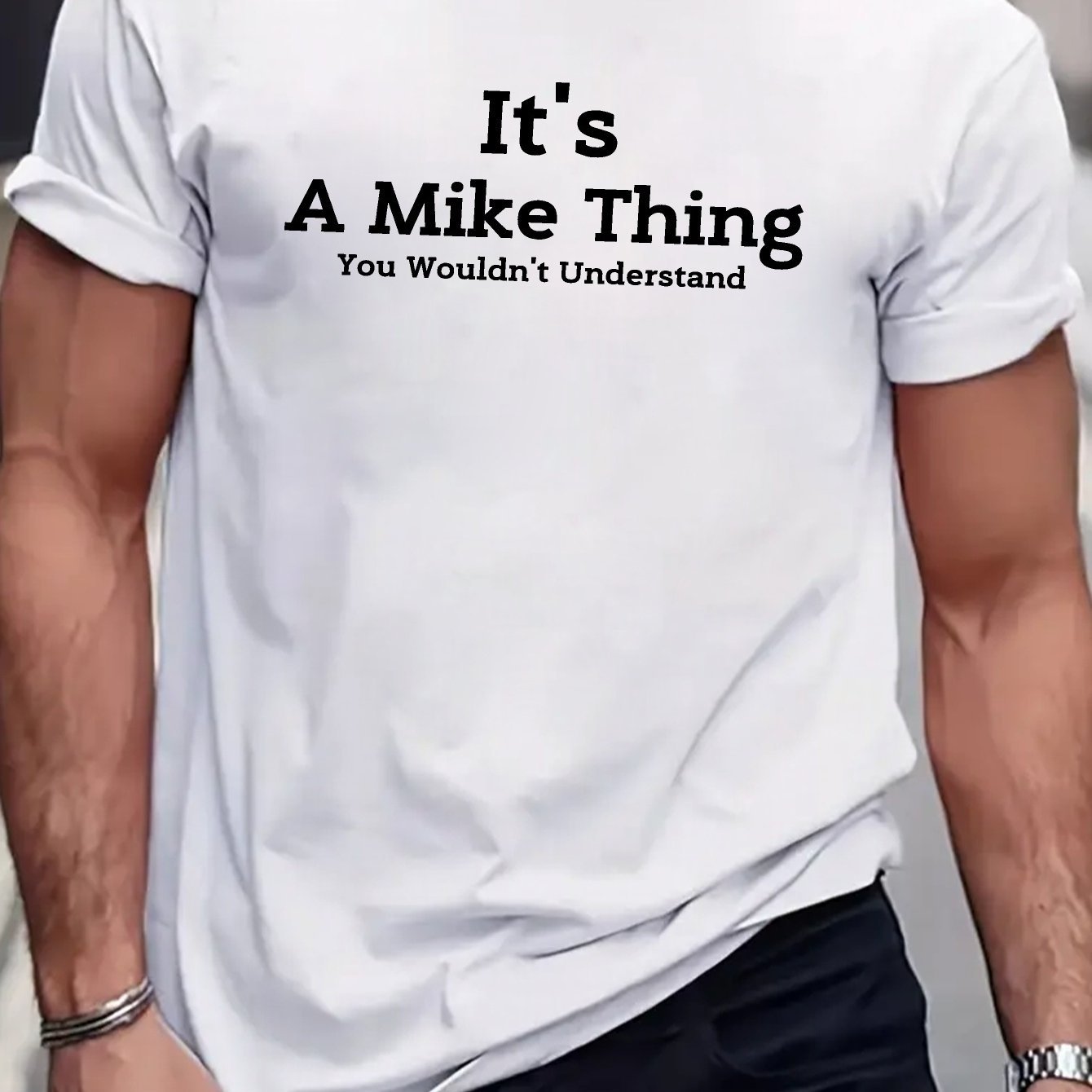 

1 Piece, 100% Cotton T-shirt, It's A Mike Thing... Printed T-shirt, Men's T-shirt, Summer Casual Short Sleeved T-shirt