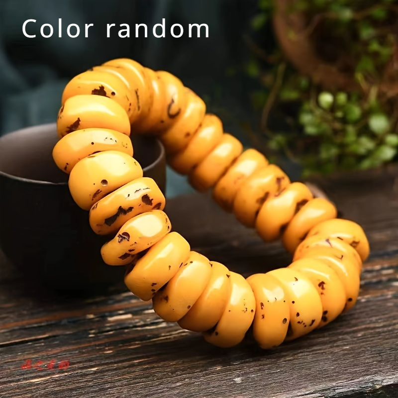 TEMU Yellow Resin Bracelet, A Easy And Versatile Bangle For Men And Women