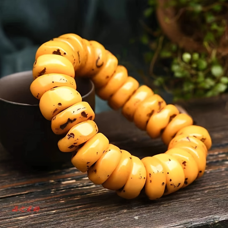 

Boho Style Chunky Amber Resin Bead Bracelet, Unisex No Fashion Accessory, Material Resin - Jewelry For Men And Women