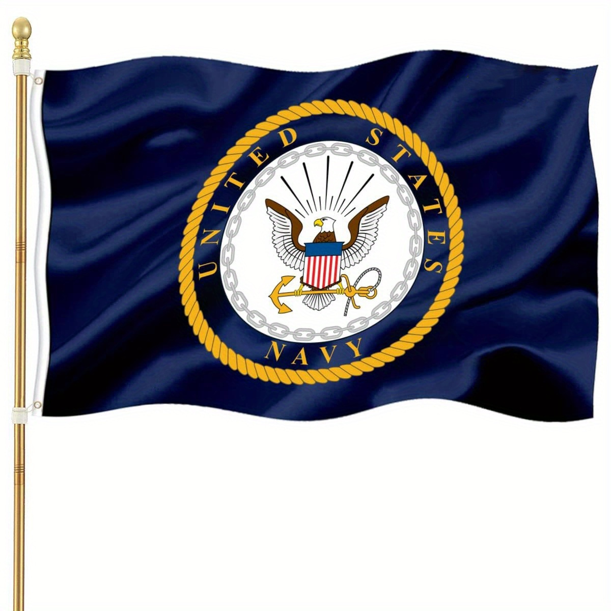 

Badge Flag 3x5ft Outdoor Double-sided Navy Heavy Duty With 2 Brass Rope Rings 90*150cm