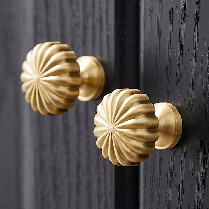 Image of 2pcs Cabinet Handles – Elegant Vintage Drawer Pulls & Wardrobe Knobs For Furniture And Home Decor, Durable Metal Door Hardware With Rustic Charm