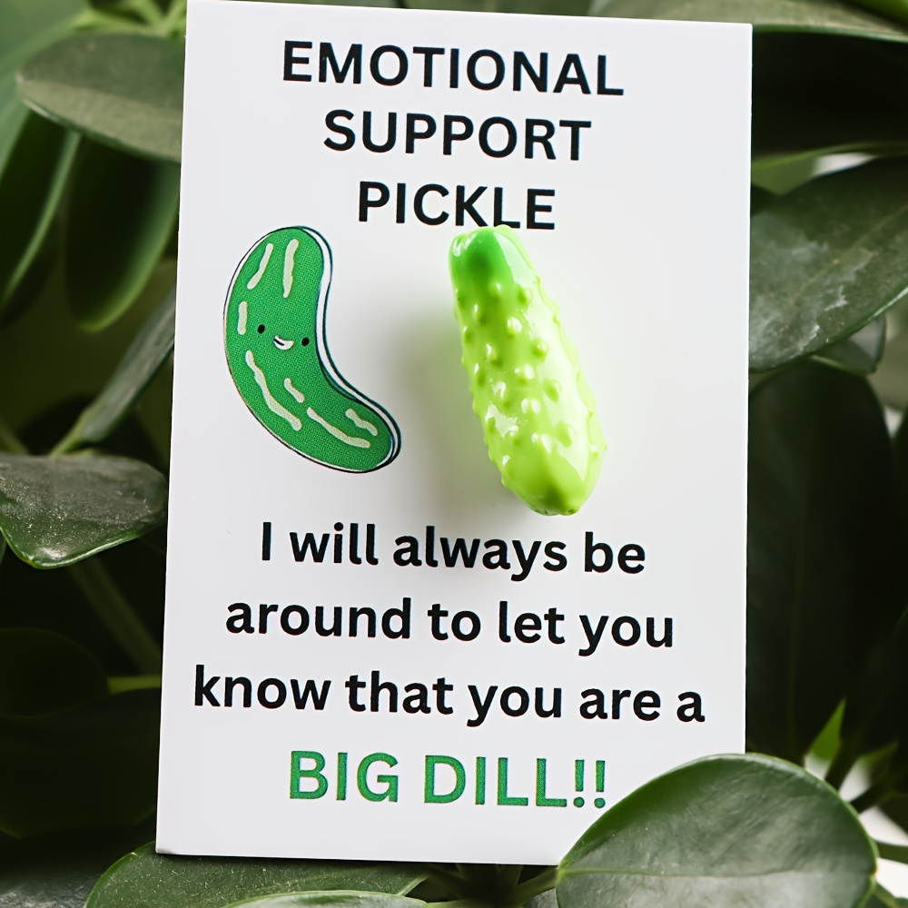 

1pc Emotional Support Pickle Pocket Hug Gift Set - Novelty Resin Charms With Encouragement Cards For Birthday, Graduation, Christmas, Hanukkah - "you're A Big " Tokens