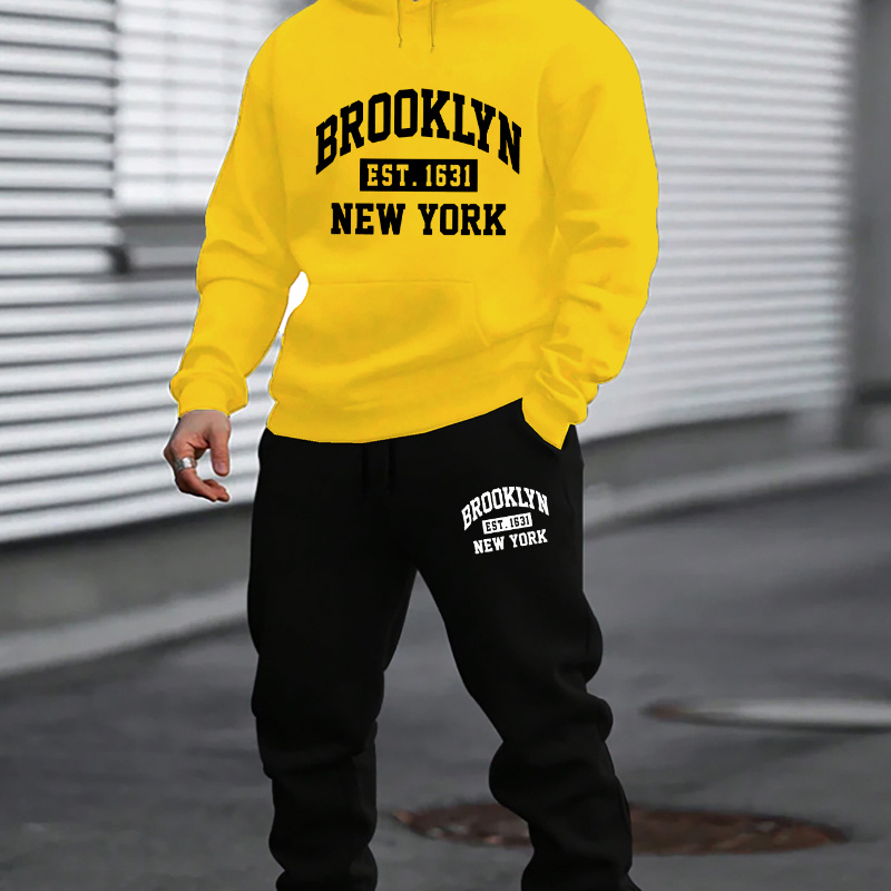 

2pcs, Est. 1631 , Sweatsuit, Long Sleeve Hoodies & Drawstring Sweatpants Set, Set & Outfit