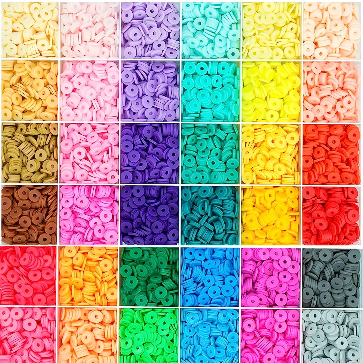 

5000 Mixed Color Polymer Clay Beads For Diy Jewelry - Perfect For Bracelets, Necklaces, Earrings & More - Soft Polymer Material