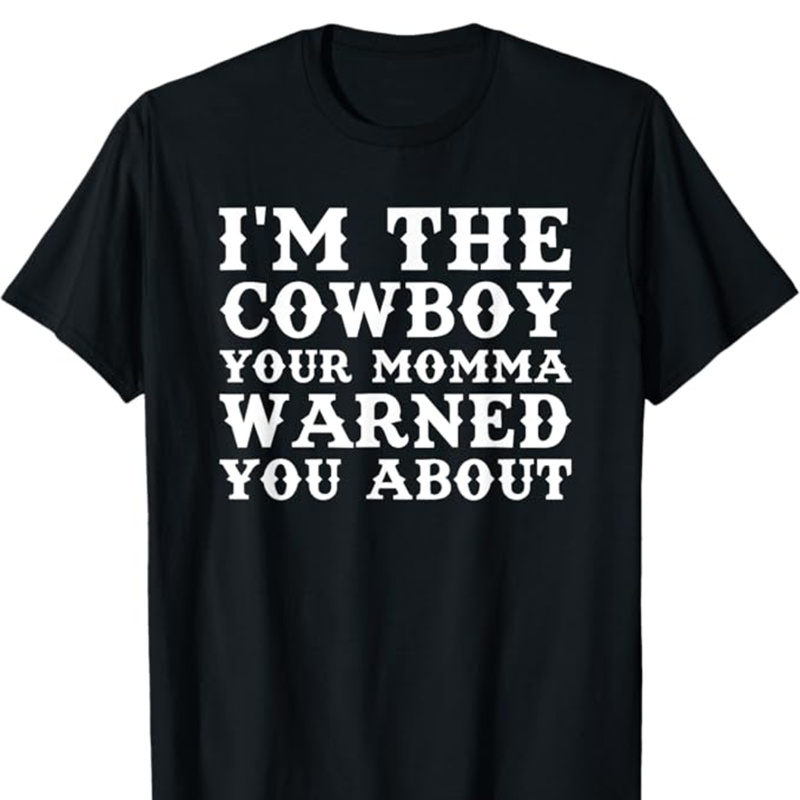 

Western Cowboy Print Men's Cotton Top, Casual Short Sleeve Crew Neck T-shirt, Men's Clothing For Outdoor