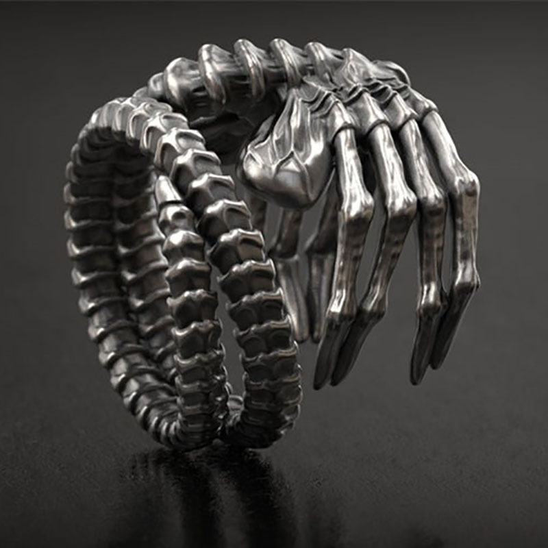 

1pc Men's Punk Motorcycle Style Domineering Skeleton Claw Ring With Exaggerated Personality And Popular Style