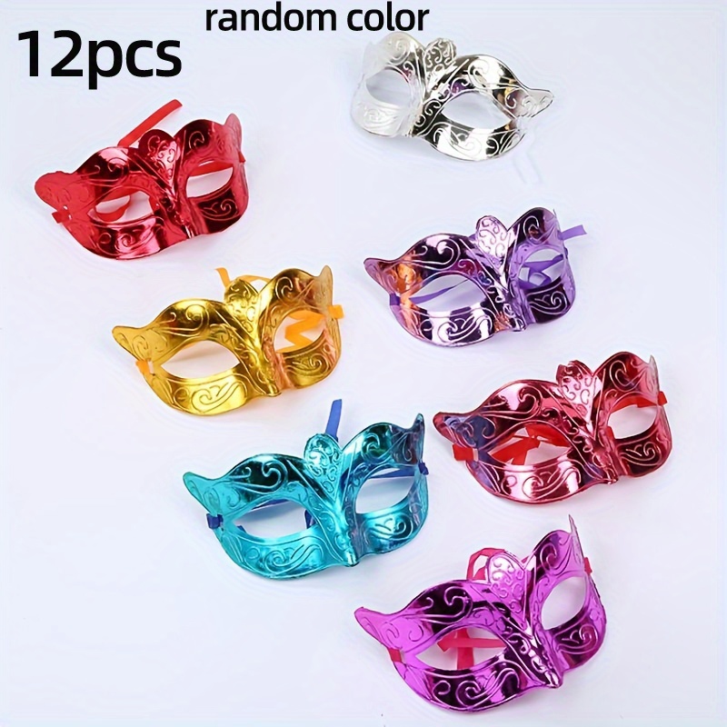 Image of Set Of 12 Halloween Half Masks, Festive Decorations For Patriotic Carnivals, Party Additions For Festivals, And Bar Items Suitable As Easter Gifts, Random