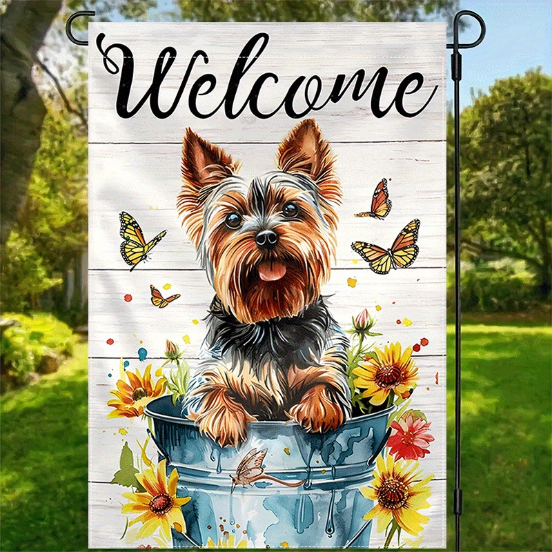 

Double-sided Yorkshire Terrier Flag - 12x18 Inch, Waterproof, Polyester, Yard Flag, Lawn Flag, Outdoor Decor