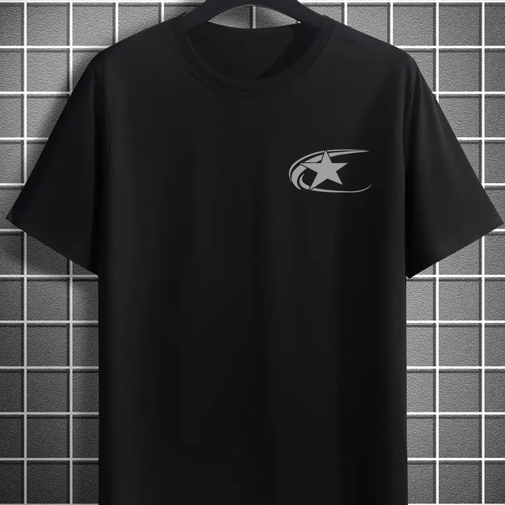 

Men's Print T-shirt - Crew Neck, Short Sleeve, Breathable Polyester - Summer & Camping