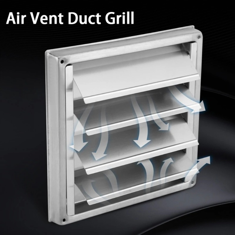 

Stainless Steel Dryer Vent Cover - 3.9/4.9/5.9 Inch, Weatherproof Louvered Design For Exterior Wall Airflow & Fan Outlet