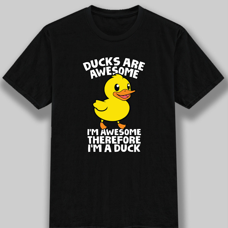 

Cotton, Men's Creative Top, Casual Short Sleeve Crew Neck T-shirt, Men's Clothing For Summer Outdoor, Funny, Suggest A Larger Size, Yellow Duck, Animal, Cute, Funny