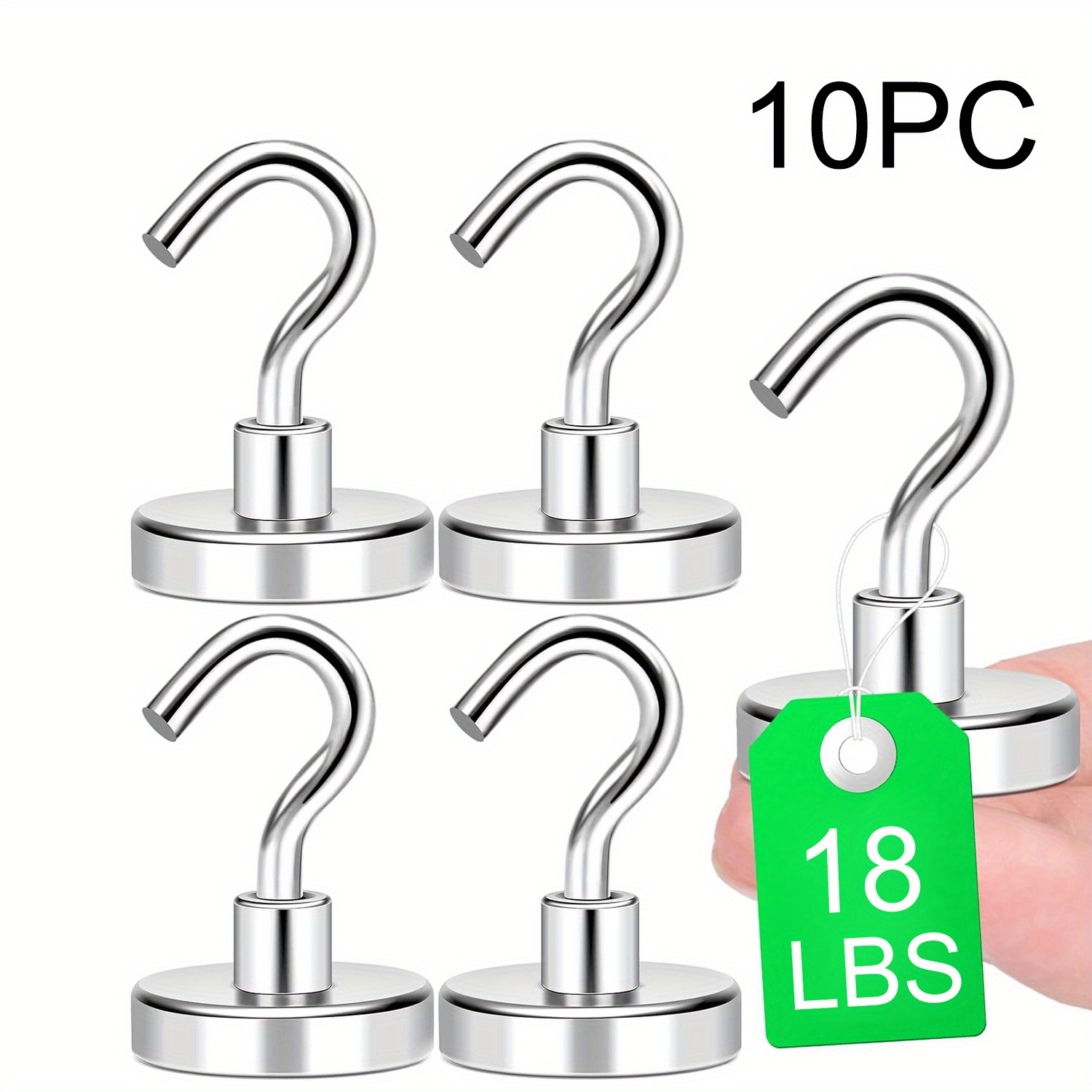 

10pcs Magnetic Hooks, 18lbs Strong Magnets With Metal Hooks For Cruise Cabins, Industrial Strength Magnets Hooks Perfect For Hanging Items On Cruise Ships, Refrigerator, Grill