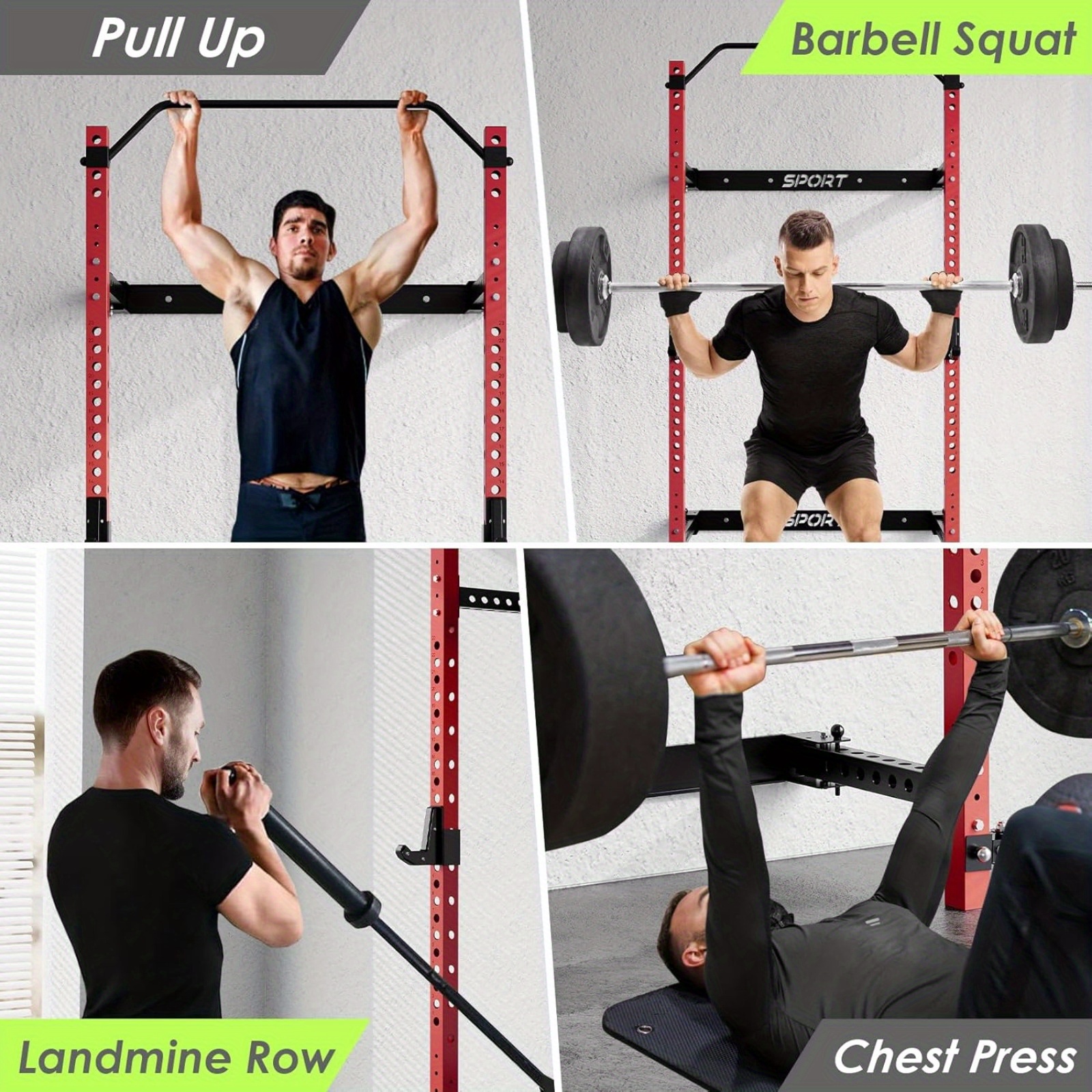 Rack Murale De Musculation K-Sport - Support Squat Avec Barre De Traction Jusqu'à 225kg