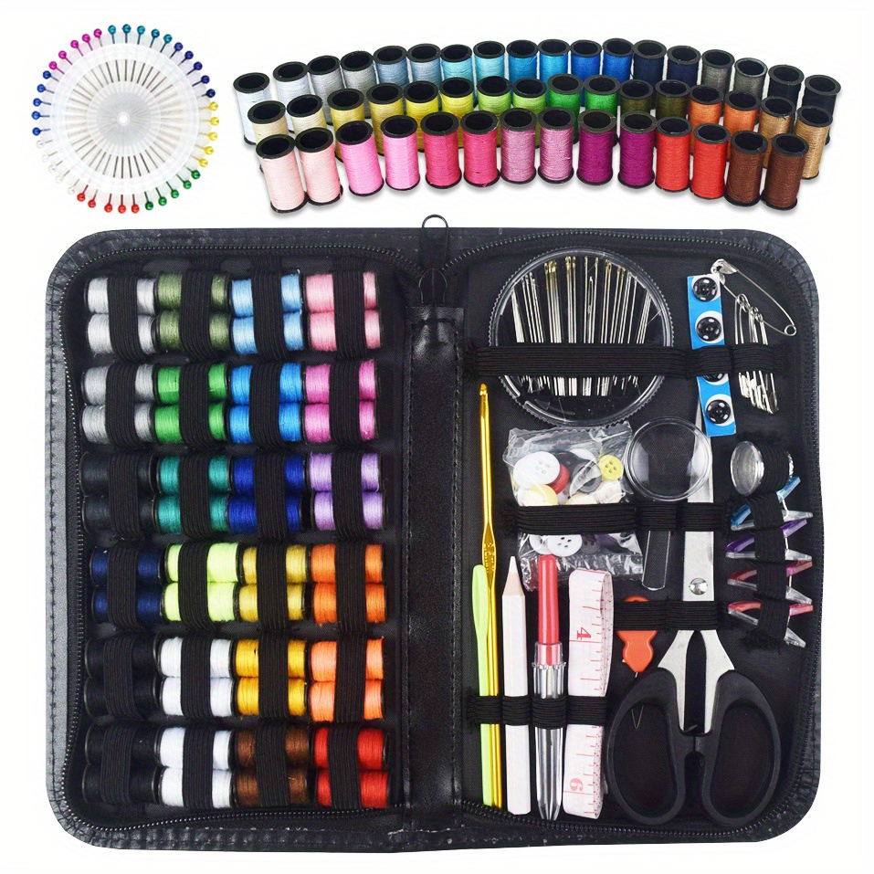 

172pcs Sewing Kit With Needles, Thread & Accessories - Complete Hand Sewing Set For Beginners, Travel & Emergency Repairs, Assorted Colors