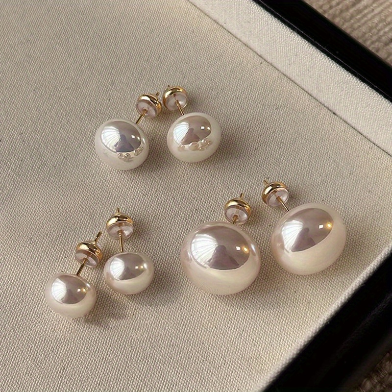 TEMU 6pcs 3 Pairs Of Pearl Earrings Ins French Fashionable Casual Versatile Daily Commuting Street Parties Holiday Wear