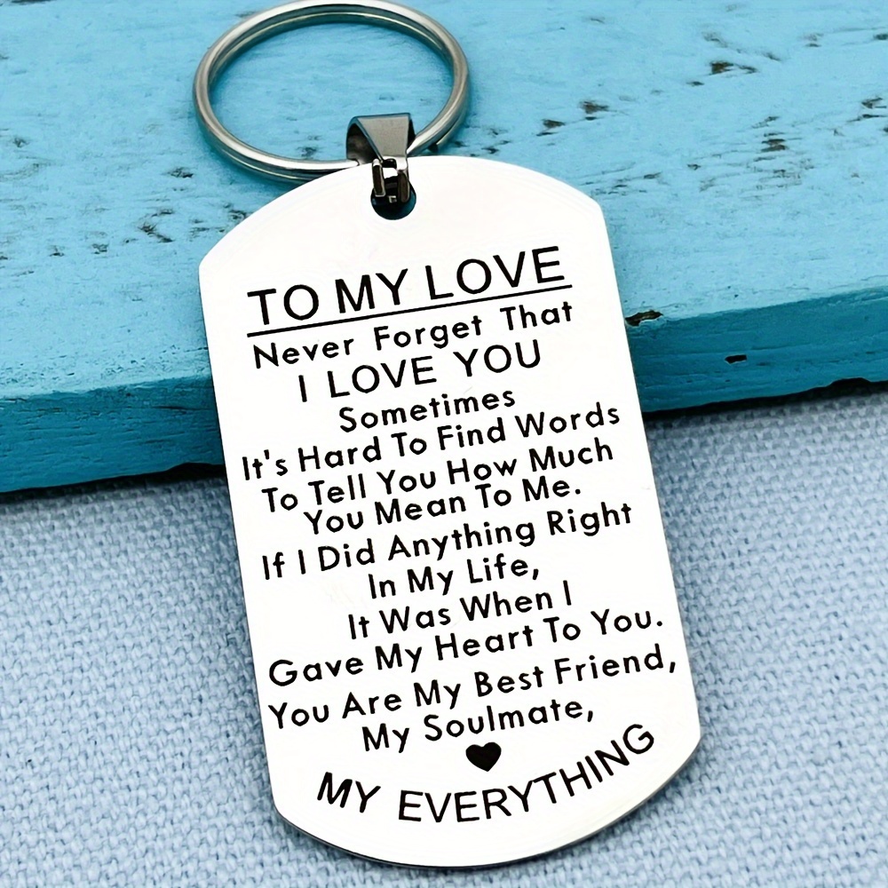 

To My Love Keychain Gift For Husband Wife Anniversary Valentines Birthday Boyfriend Girlfriend Jewelry For Him Her Women Men