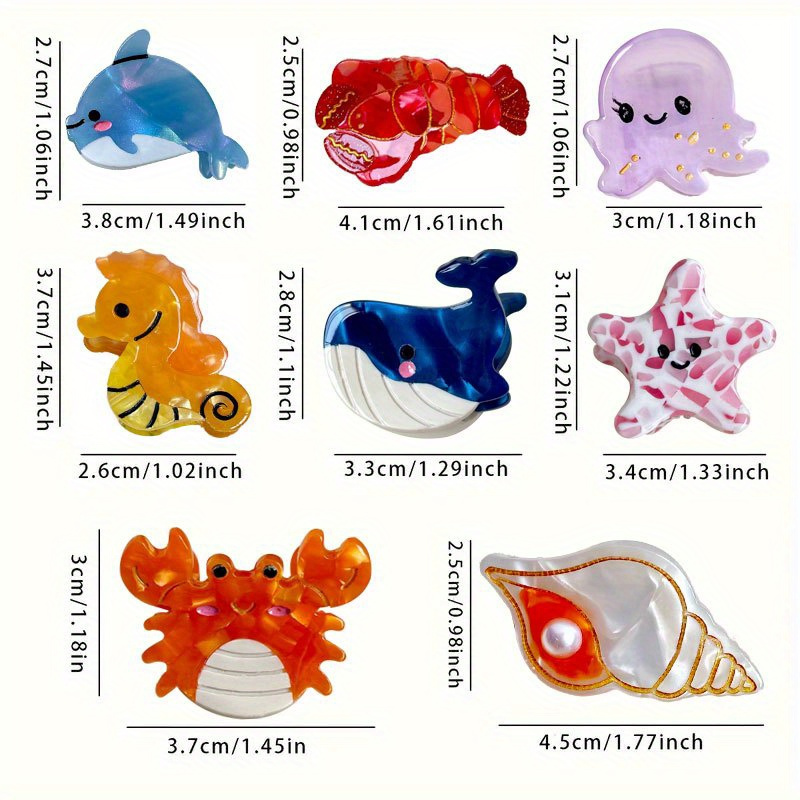 Yellow Seahorse Hair Claw Clips For Women, Unique Animal Hair Clips For Thick Hair, Elegant Hair Clips For Thin Hair Women Non Slip, Cute Ocean Hair Accessories Gifts For Women Girls