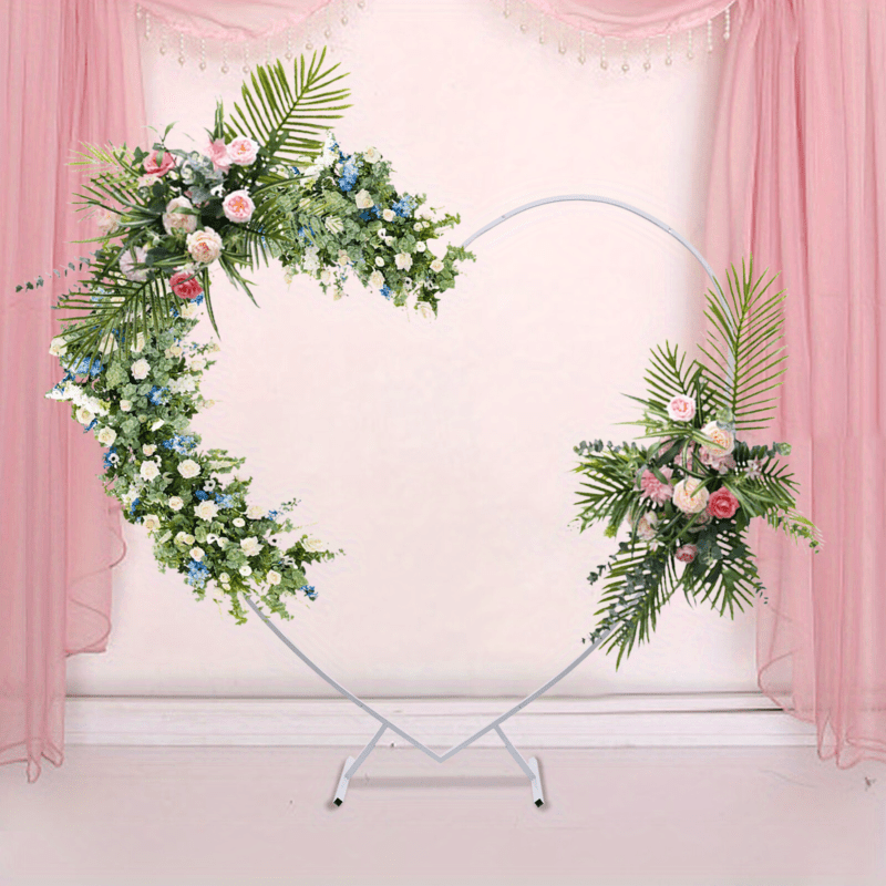 

Elegant 6.9ft White Heart-shaped Wedding Arch & Garden Trellis - Steel, Easy , Flower Garlands, Balloon Stands & Outdoor Celebrations