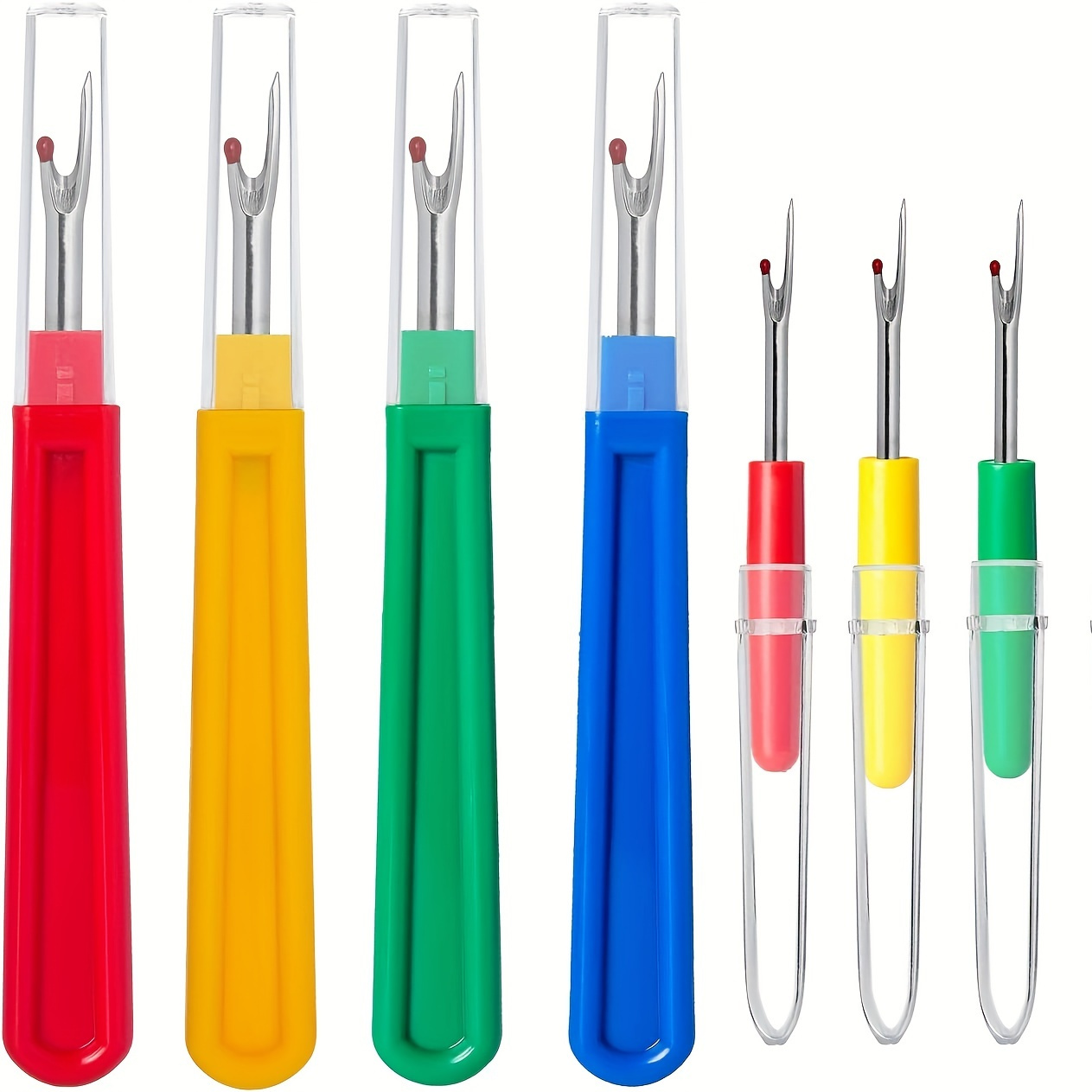 

4pcs Seam Ripper Set - Multicolor Removal Tool For Quick And Precise Unstitching, Easy Grip Handle For Diy Efficiency