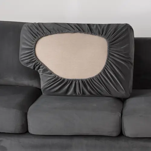 elastic velvet sofa cover for 2 seater 5pcs set luxurious velvet elastic sofa slipcover with adjustable band