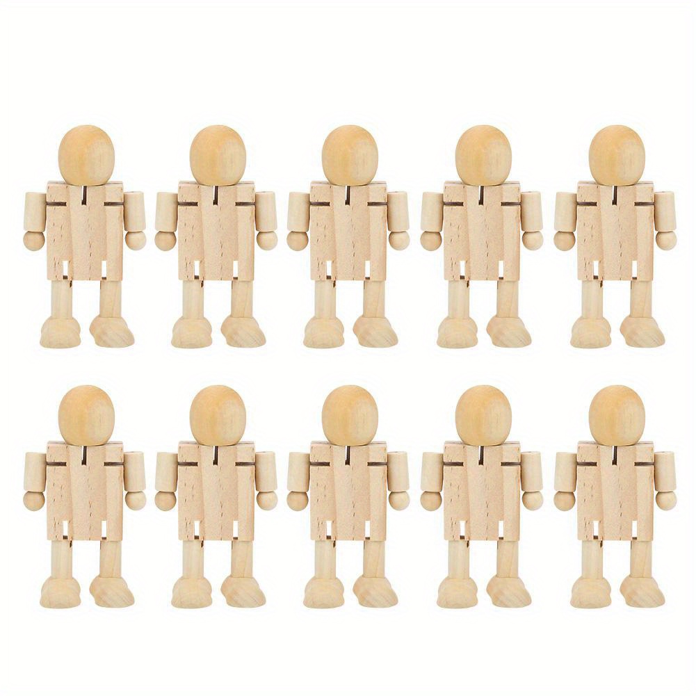 

10pcs Unfinished Wooden Robot Wood People Shapes Figures For Arts Crafts 10pcs Unfinished Wooden Robot Wood People Shapes Figures For Arts Crafts