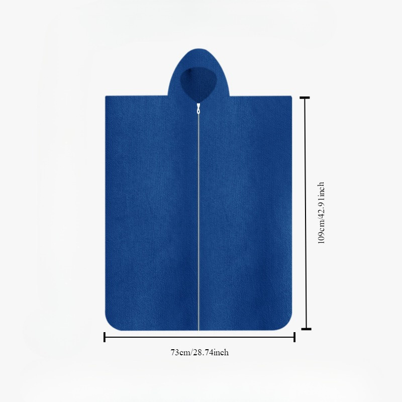 Poncho De Surf Serviette Séchage Rapide Adulte - Microfibre Noir - Plage Piscine