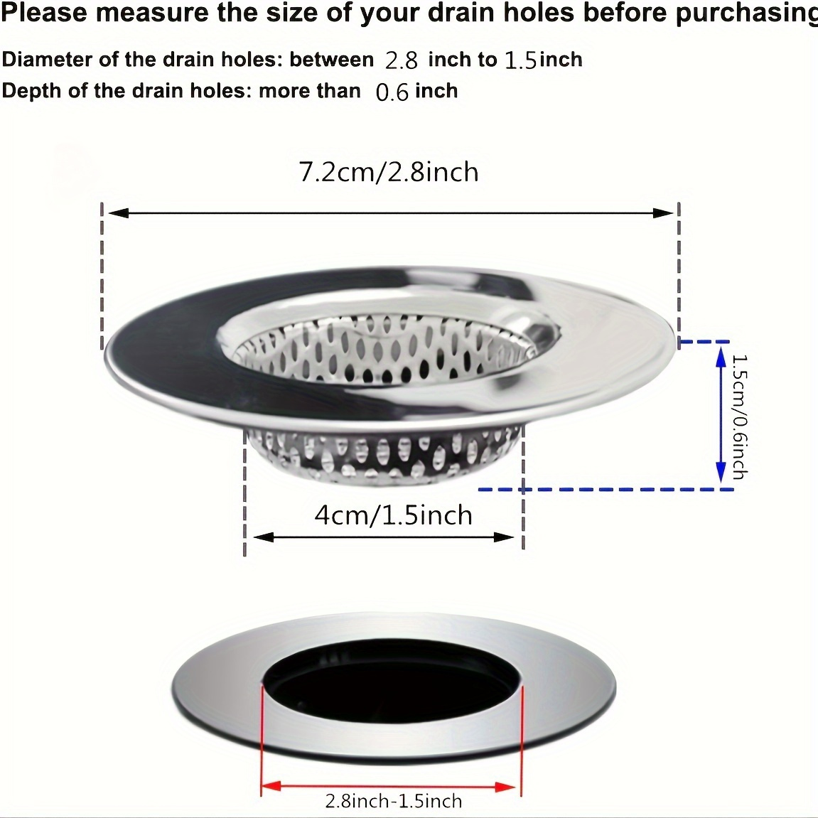 

- Steel For - Strainer, 1.65" To 3.0" , & -free Bathroom