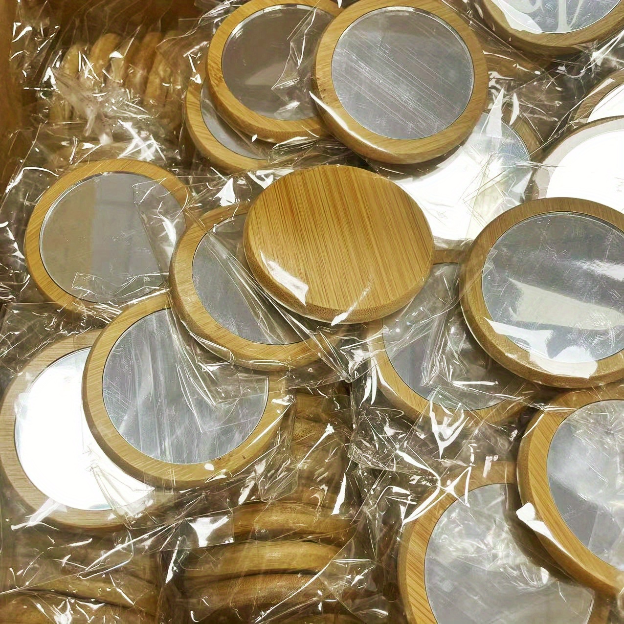 

20/40pcs Bamboo Mirrors Bulk Blank Diy Makeup Mirrors For Wedding Favors, Wedding Gifts, Portable Cosmetic Mirrors For Travel & , No Electricity Needed, Age 14+