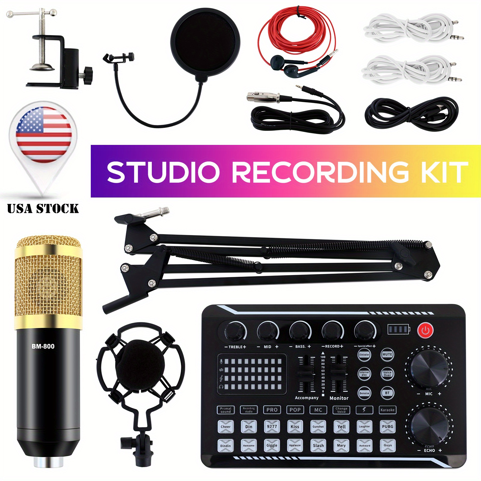 

Podcast Music Mixer Device Capacitive Microphone Kit For Personal Living Gaming