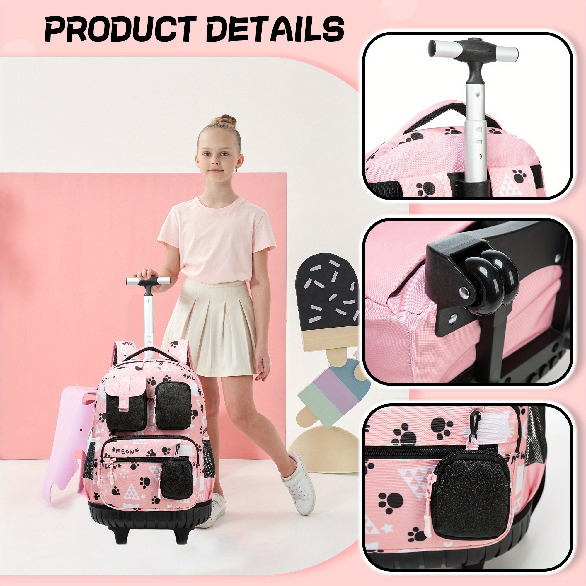 Mochila Con Ruedas Para Equipaje Para Niños, Bolsa De