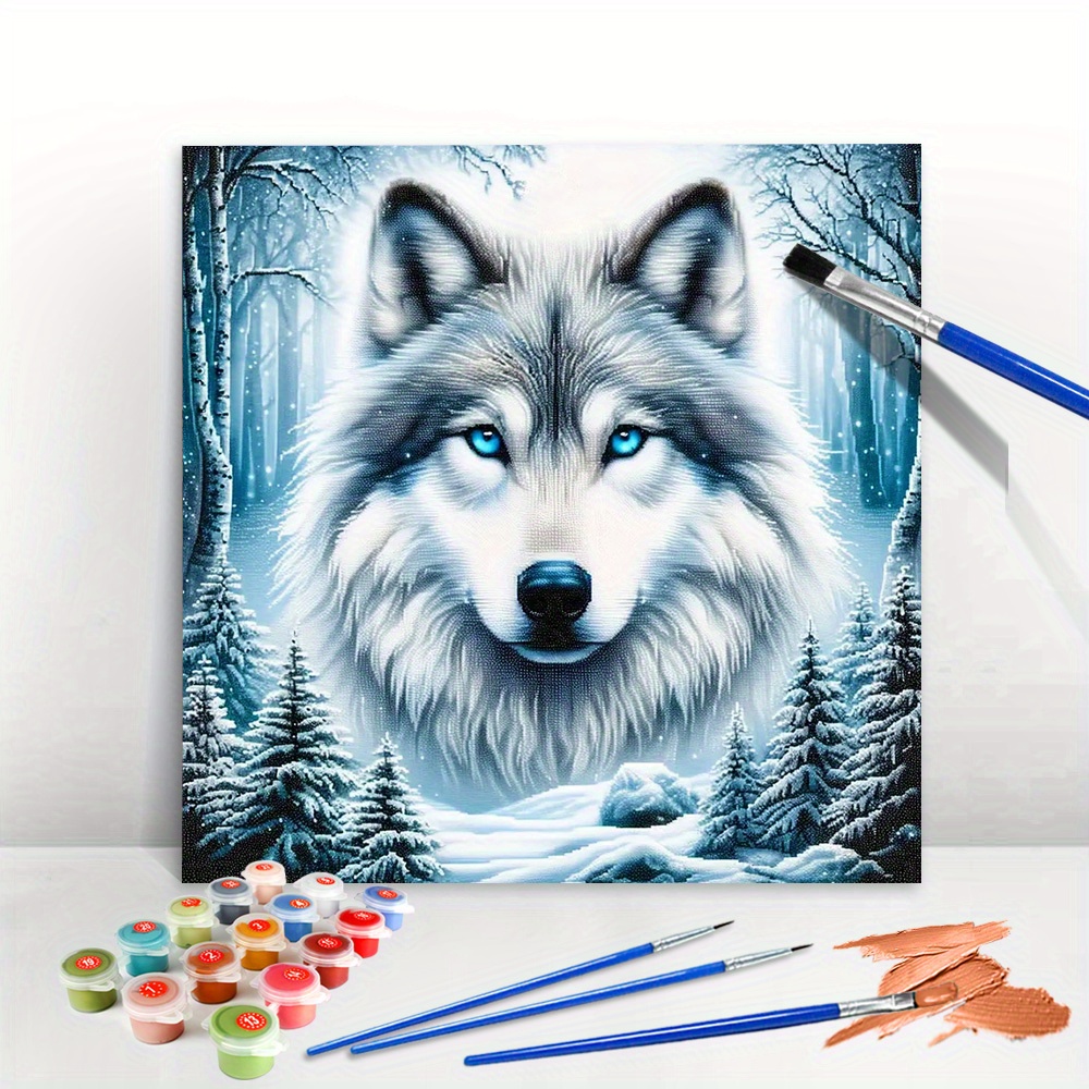 

Wolf Paint-by-numbers Kit For Adults - Diy Canvas Oil Painting Set, Home Decor Craft Supplies By Huacan