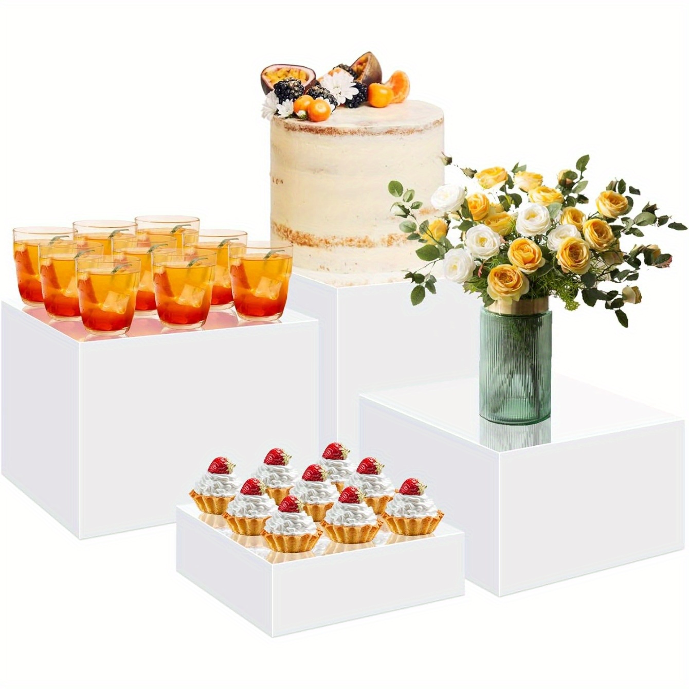 

4pcs 6"x7"x8"x9 , Display Stands For Table, Display For , Display Nesting Catering Dis