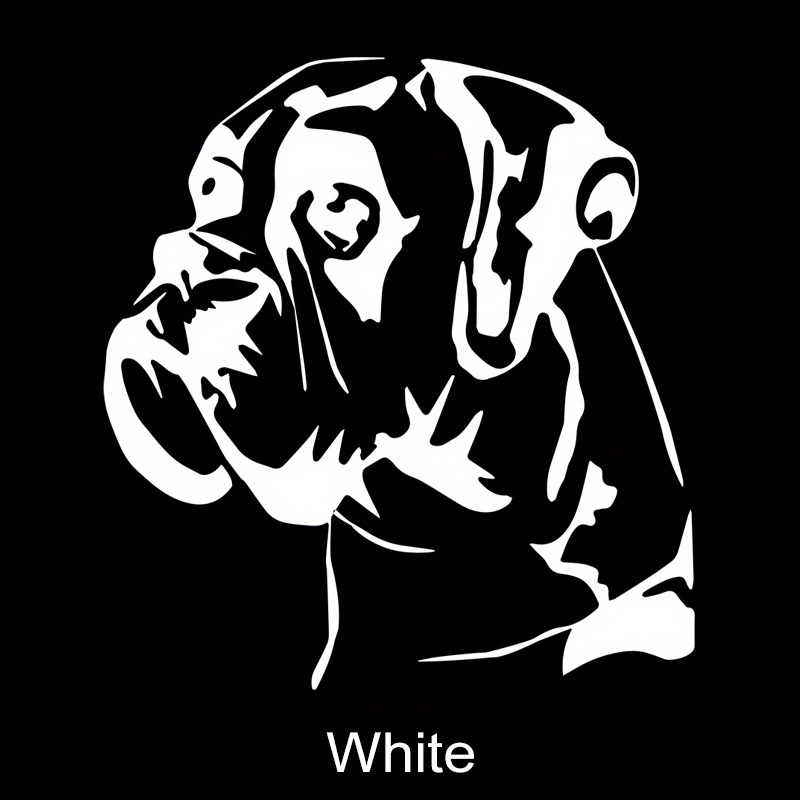 Disposable Cartoon Boxer Dog Head Vinyl Decal Stickers - Rectangular Rear Glass Surfaces, Laptops And Cars - Are Easy To Remove