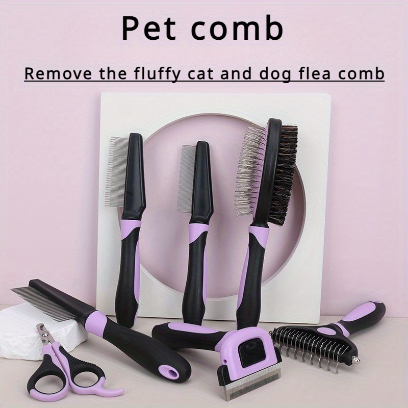 

Stainless Steel Pet Grooming Comb For - Flea Removal, Detangling & Deshedding Tool