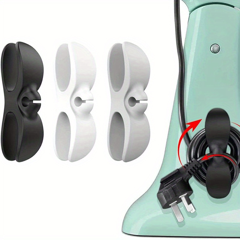 6-Pack TPU Cord Organizer Clips for Kitchen Appliances, Cable Management Holders, Cord Wrapper Fixer for Air Fryers, Mixers, Coffee Machines - Wire Storage Solution Without Battery