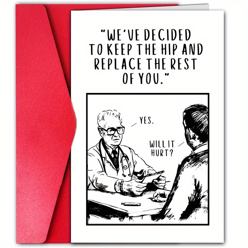 

1pc Humorous Birthday Greeting Card With Medical Joke, Best Gift For Friends And Family, Unique Creative Pattern Design