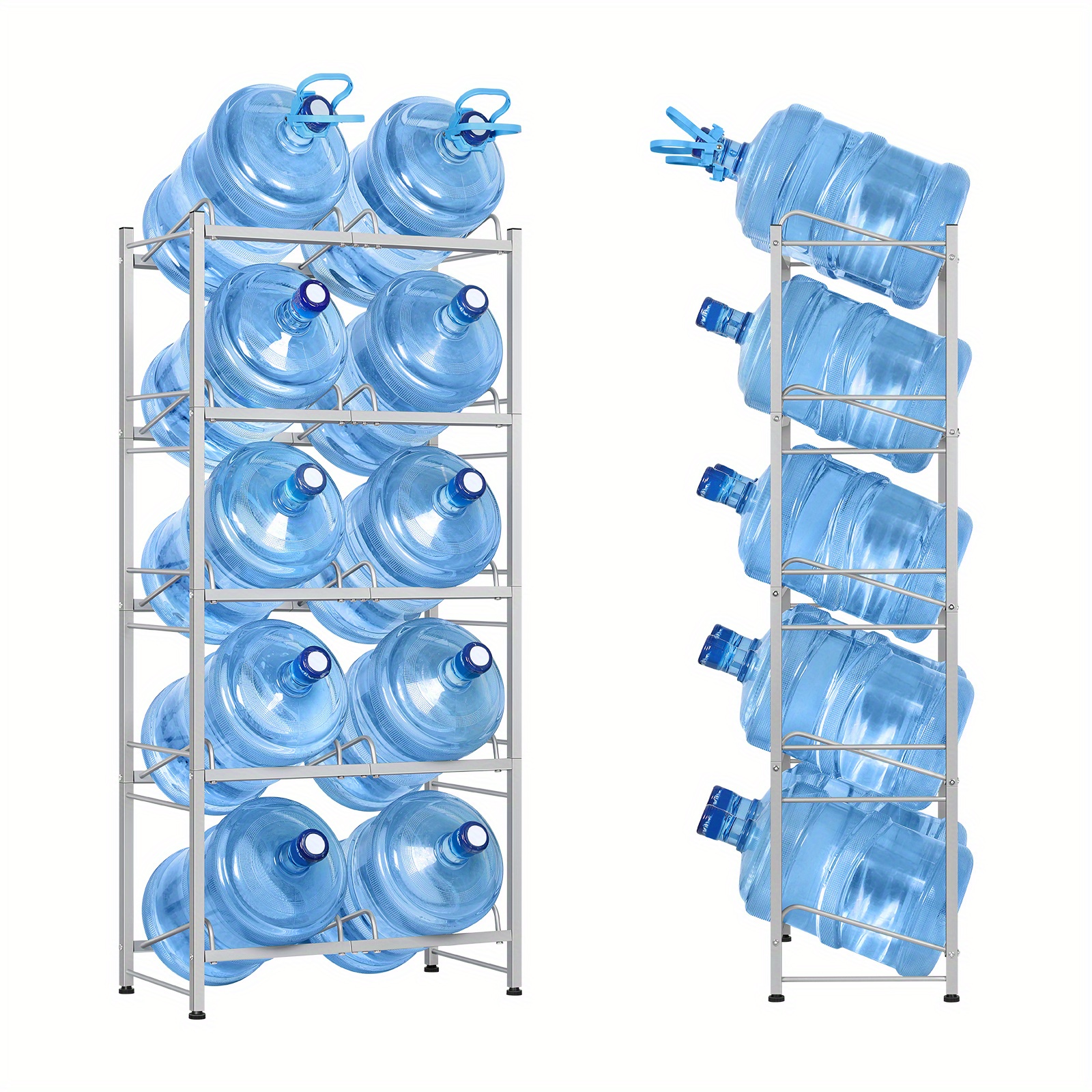 5-Tier Water Jug Rack – Holds 10 Five-Gallon Bottles, Heavy-Duty Steel Organizer For Kitchen Or Office