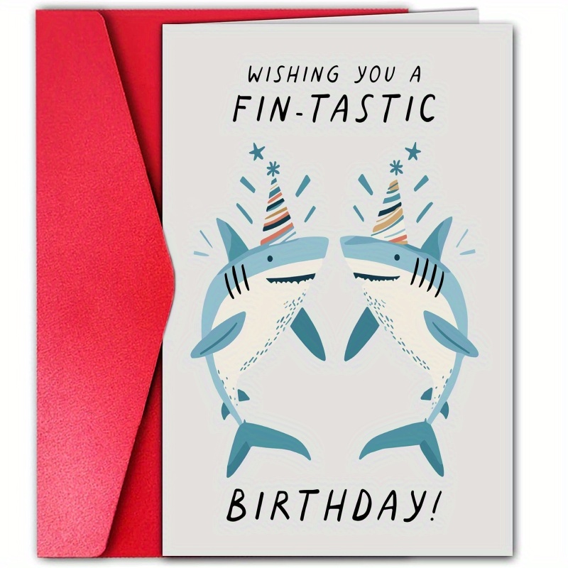 

Fin-tastic Card: Creative Shark Pattern Card For Best Friends And Family