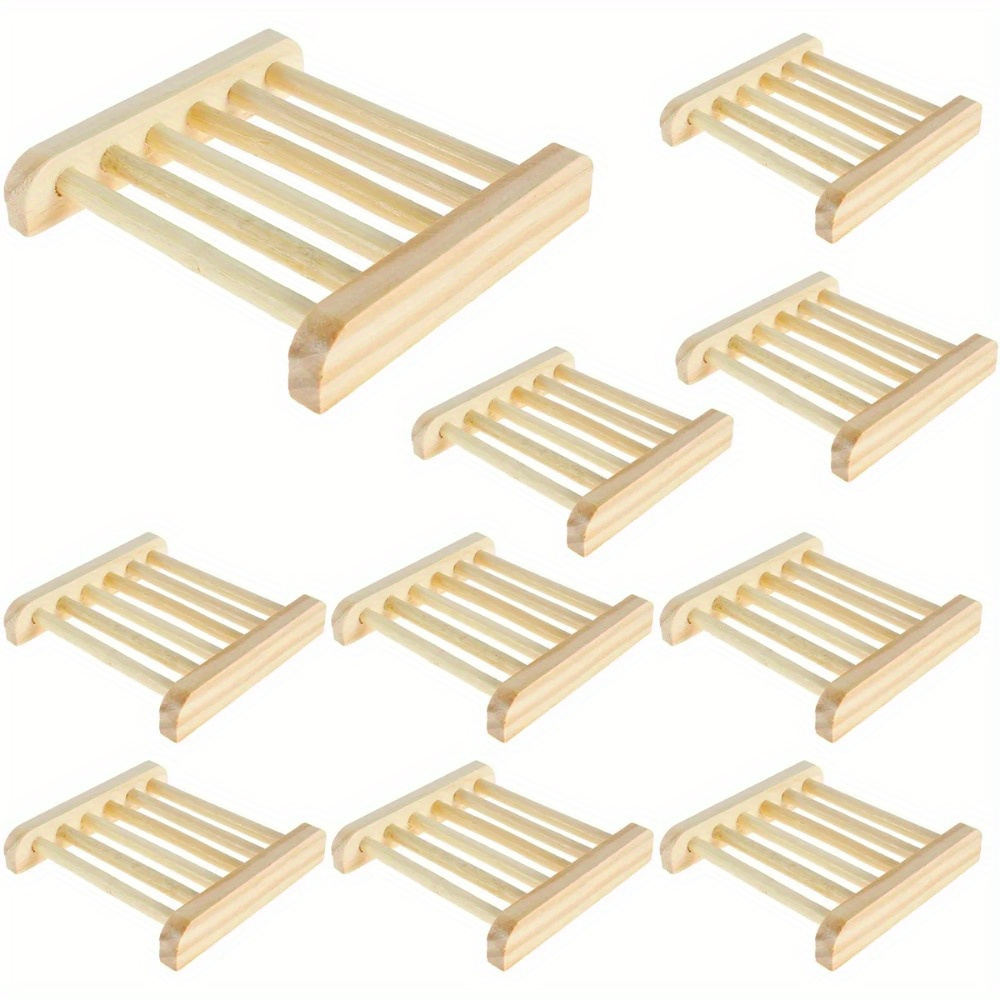Image of 10pcs Soap Dishes Portable Drain Soap Tray Holder Dish Storage Bath Shower Plate For Home Bathroom, Christmas/halloween Gift Decoration