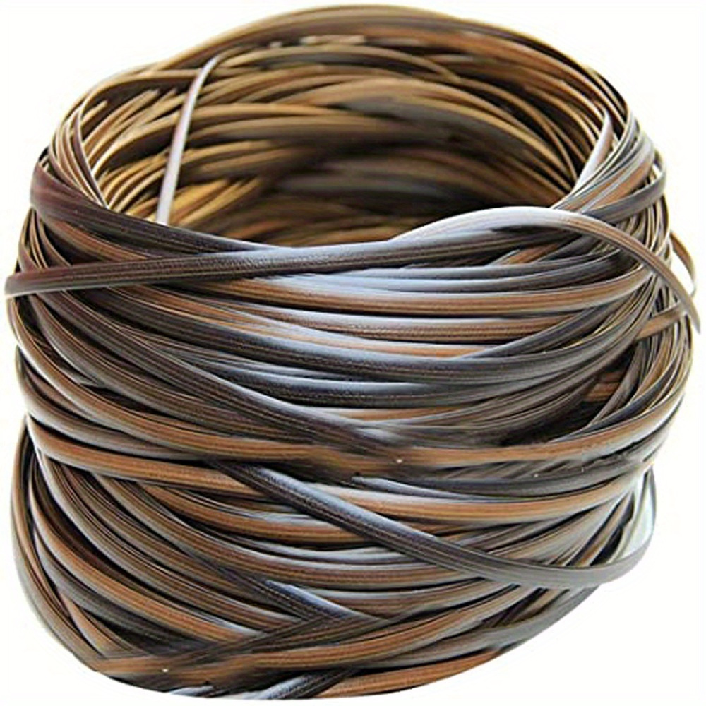 Image of 1pc 9mm X 10m/0.35inch X 10. Coffee-colored Gradient Plastic Rattan Wicker Cane Furniture Renovation Material Craft Art Weaving Thickness 0.5mm/0.02inch